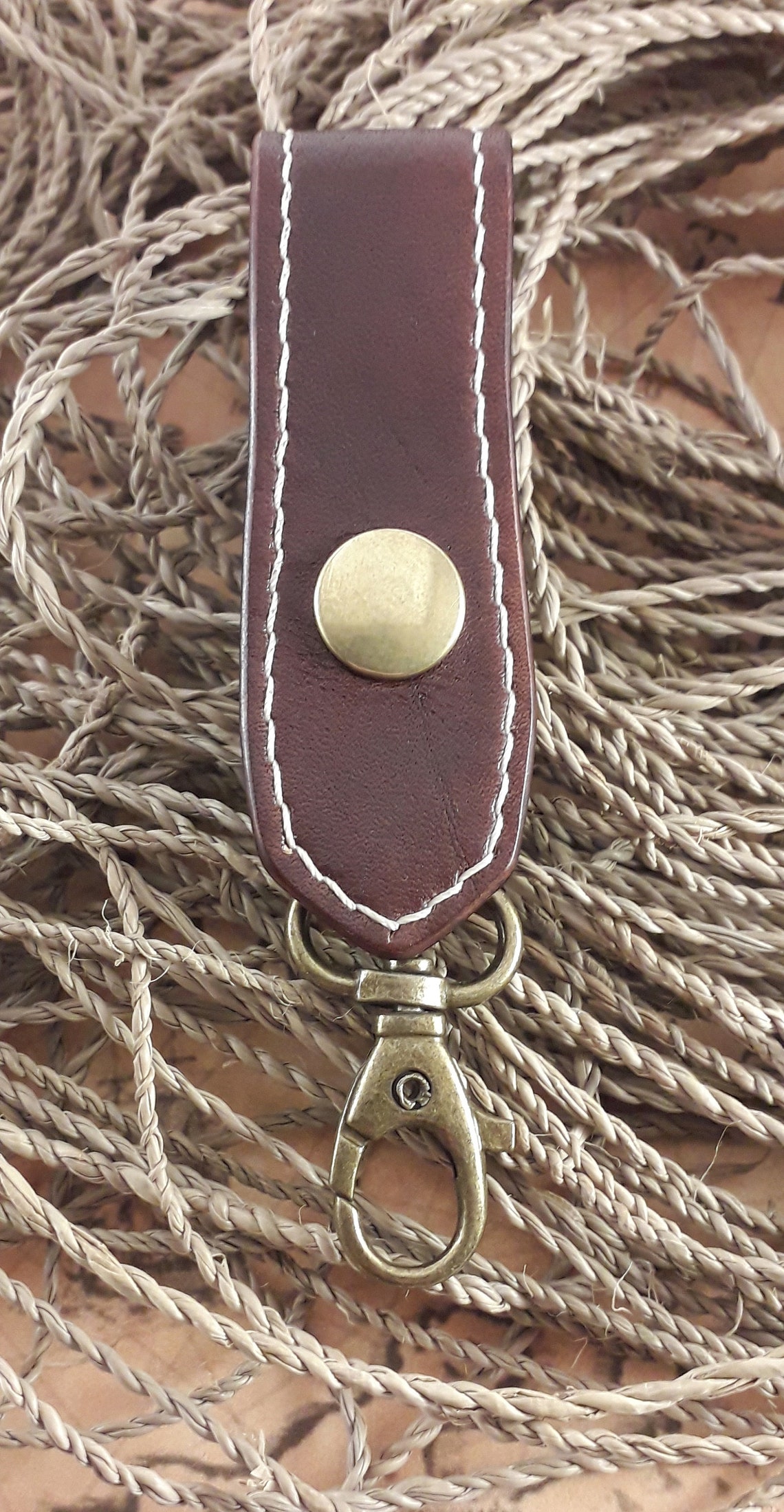 Real Leather Belt Key Chain, Leather Belt Lanyard, Key Ring Keeper