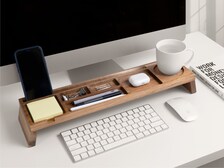 Wood Desk Organizer, Home Office Desk Organization, Tablet & Phone Stand, Docking Station