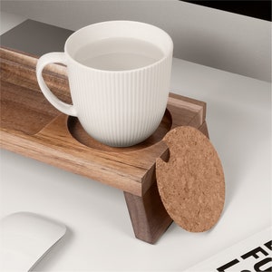 Wood Desk Organizer, Home Office Desk Organization, Tablet & Phone Stand for Cubicle, Docking Station image 7