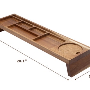 Wood Desk Organizer, Home Office Desk Organization, Tablet & Phone Stand for Cubicle, Docking Station image 3