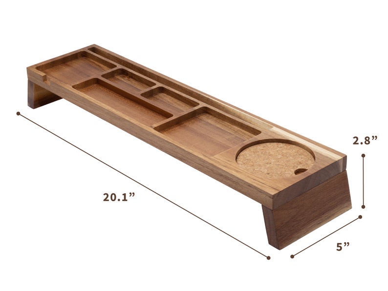 Wood Desk Organizer, Home Office Desk Organization, Tablet & Phone Stand for Cubicle, Docking Station image 3