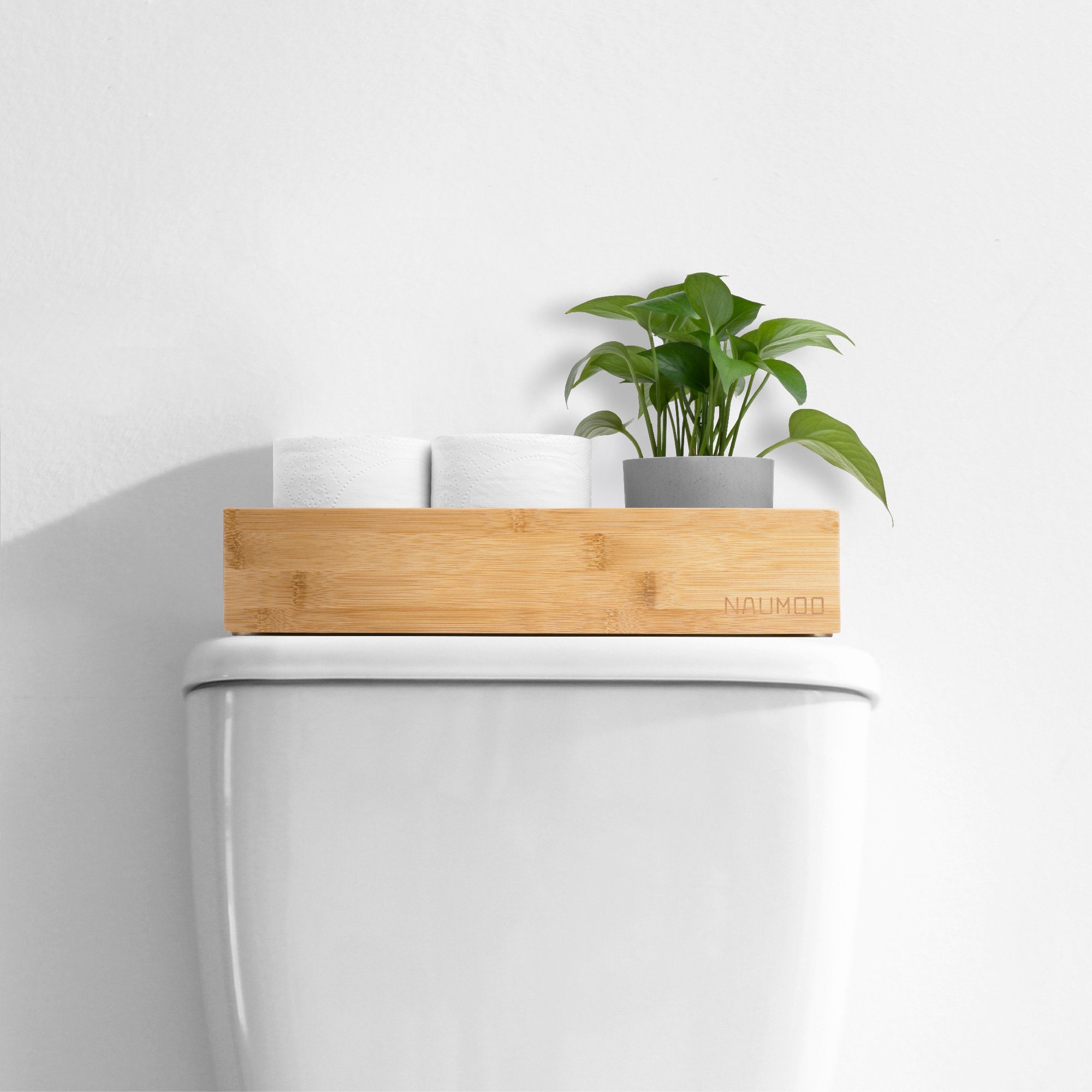 Natural Bamboo Bathroom Tray Toilet Paper Holder Toilet Tank Etsy