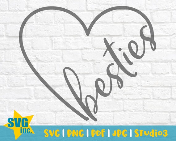 Download Besties Heart Svg Cut File Best Friends Svg Friendship Etsy