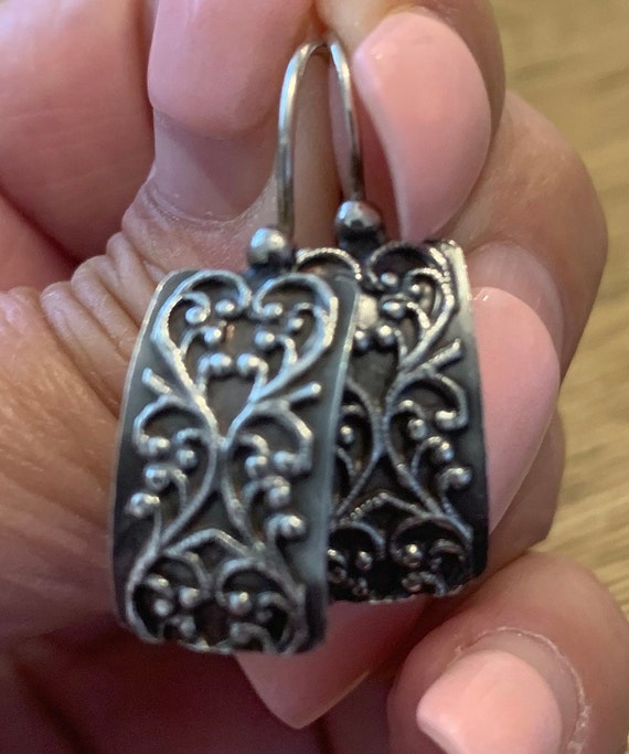 Silpada Designs Rectangle Filigree Scroll Curved … - image 2