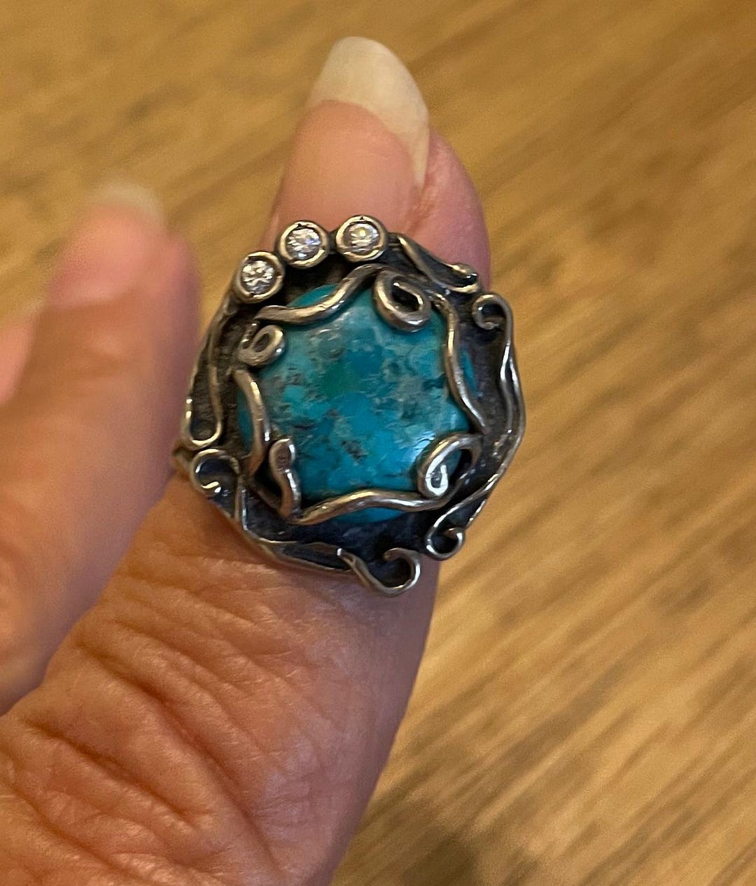 Vintage Southwestern Sterling Silver Turquoise Ring - Size 6 - Etsy