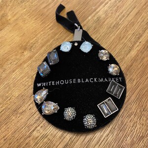 NWT 6 white House Black Market WHBM Stud Earrings Bridal Wedding