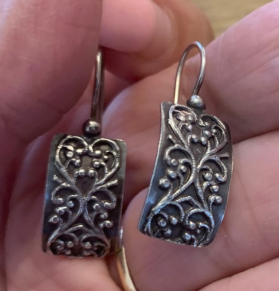 Silpada Designs Rectangle Filigree Scroll Curved … - image 1