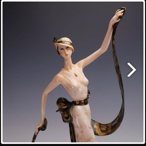 A. Santini Art Home Decor Flapper Dancer Sculpture Italian Resin Figurine, 1970s Style Home Decor approx 19" x 11"
