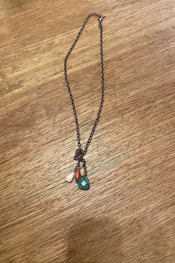 Silpada Retired Sterling Silver Necklace: Turquoise, Coral & Agate