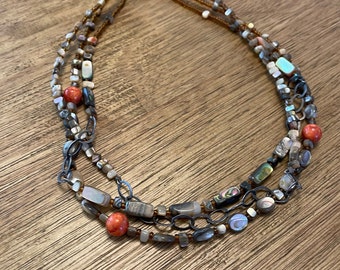 SILPADA Coral & Sterling Silver Necklace - Fiesta Fun Retired Design