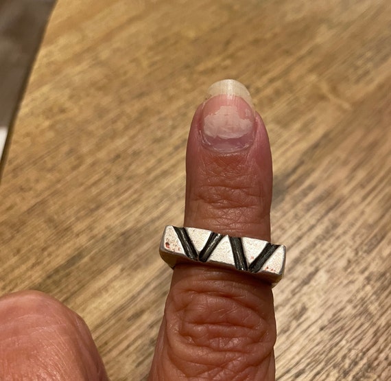Sterling Silver Southwest Ring: Modernist Stateme… - image 3