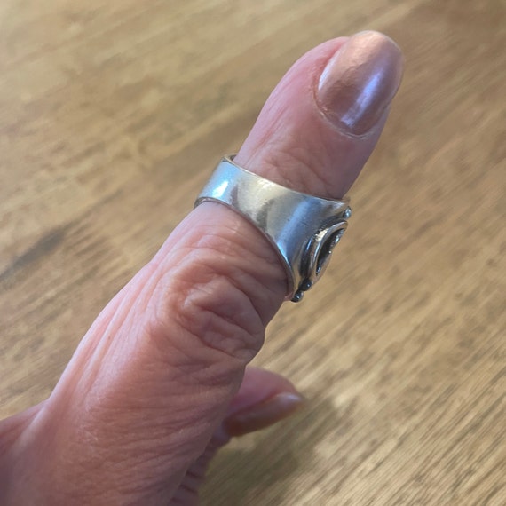 Red Jasper Silver Ring - Patterned Gemstone Jewel… - image 3