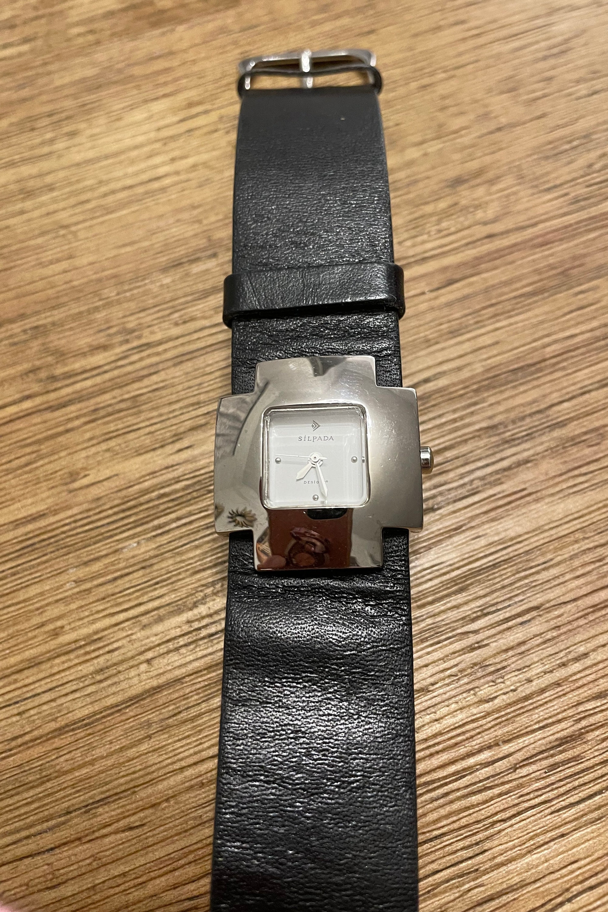 Vintage Silpada Watch: Black Leather Band, Silver  display picture 1