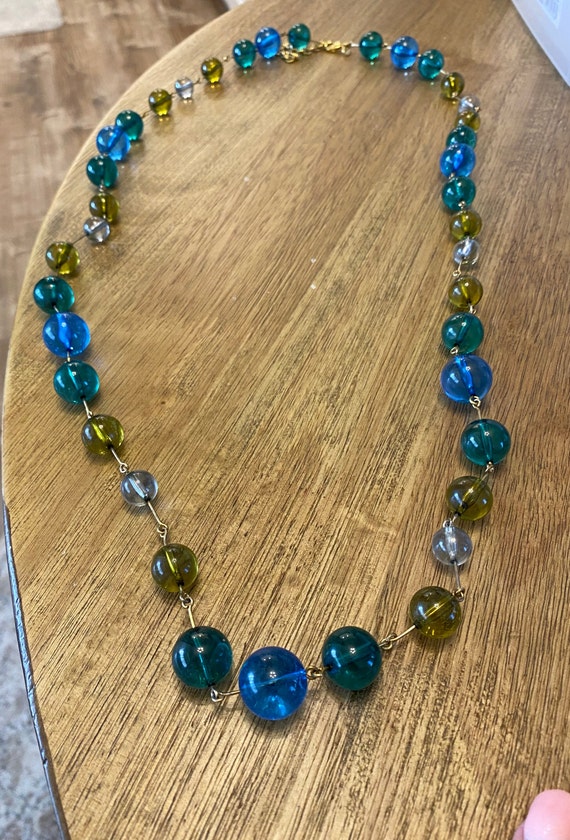 Joan Rivers Blue Green Acrylic Beaded Necklace app