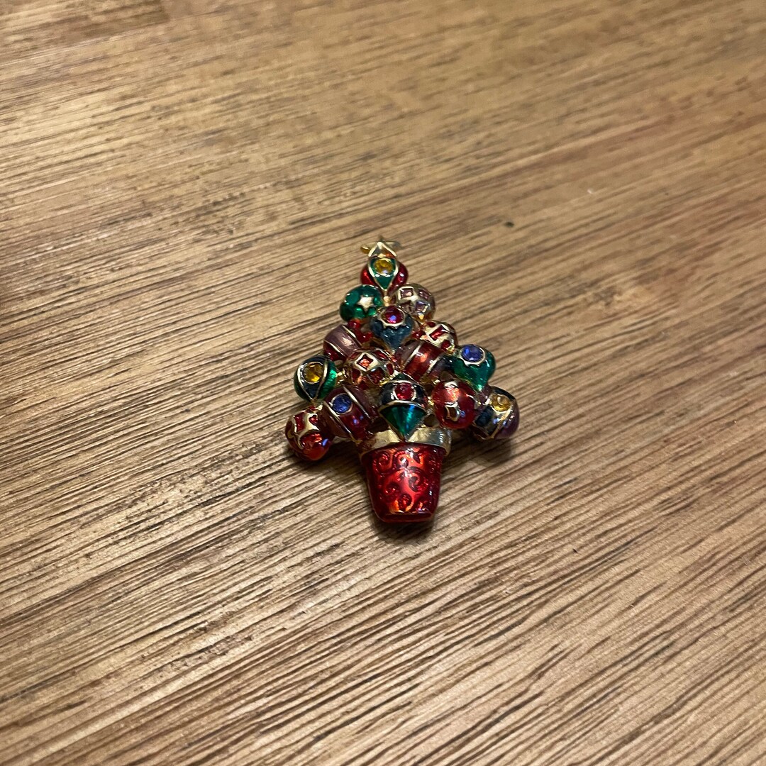 Vintage Christopher Radko Signed Enamel & Rhinestone Ornaments