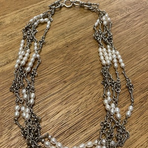 Silpada Jewelry Retired Pearl & Sterling Silver Multi-Strand Necklace Mother Birthday Gift Her Christmas Collectible Designer Jewelry