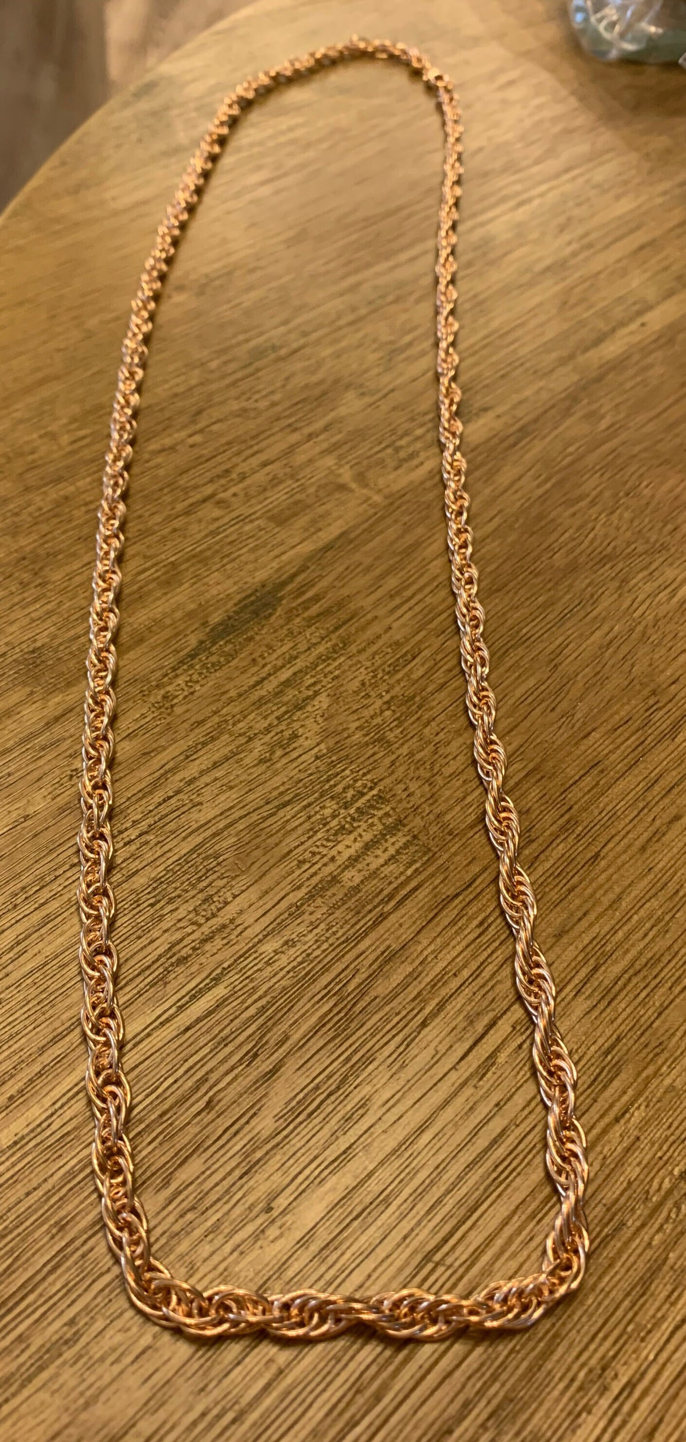 Vintage Milor Rose Gold Tone Bronze Long Necklace