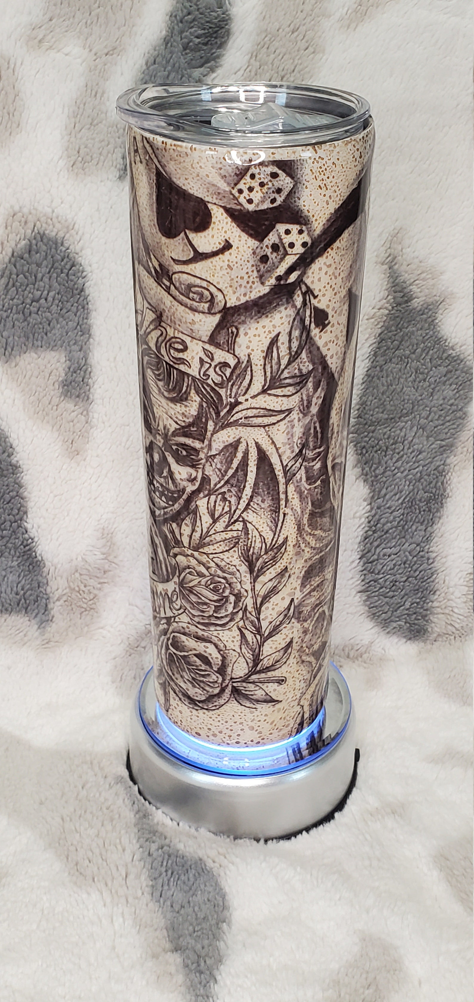 Custom Tattoo Design Epoxy Tumbler Tattoo Covered Tumbler Etsy