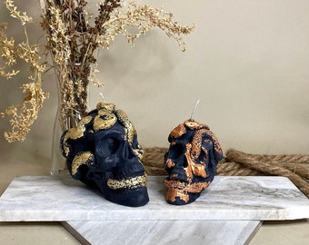 Snake Skull Candle | Halloween Decor | Gift