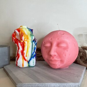Angel Torso Candle with rainbow drizzle