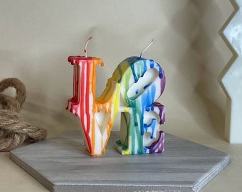 Rainbow Drizzle LOVE Philly Candle | Home Decor | Gift | Collectable