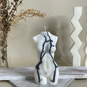 Large Torso Candle Black&White | Rose