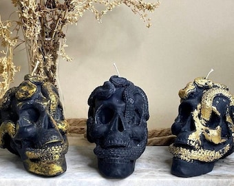 Medium Snake Skull Candle