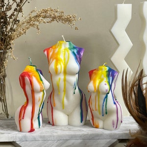 Large Rainbow Torso Candle | Pride | Gift | Venus Candle