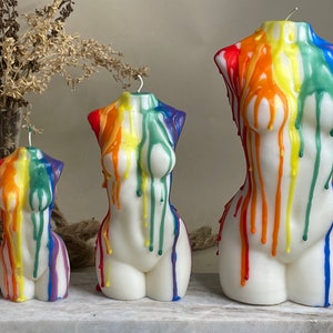 Rainbow Drizzle Torso Candle (Small or Large or Extra Large)