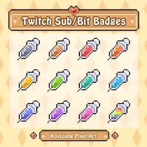 Retro Pixel Syringe Twitch Sub Badges: Medical Bit Badges