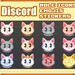 Cat Emoji in Cute Pixel Style for Discord Server, 8bit Kitty Role Icons