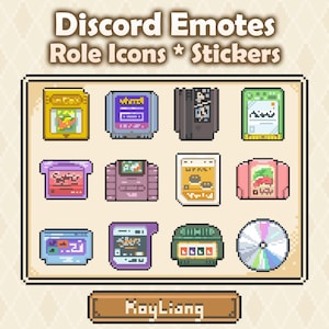 Retro Pixel Art Discord-ikoner: Spelkassetttema