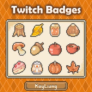 Autumn Sub Badges, Cozy Fall Season, Twitch Badges Bundle Pack