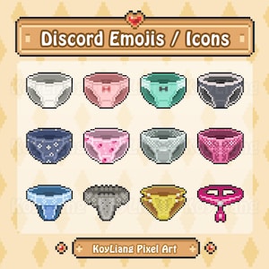 Panty Role Icons for Discord Server, Sexy Underwear Emojis in Pixel Art Style, Discord Stickers Package Download