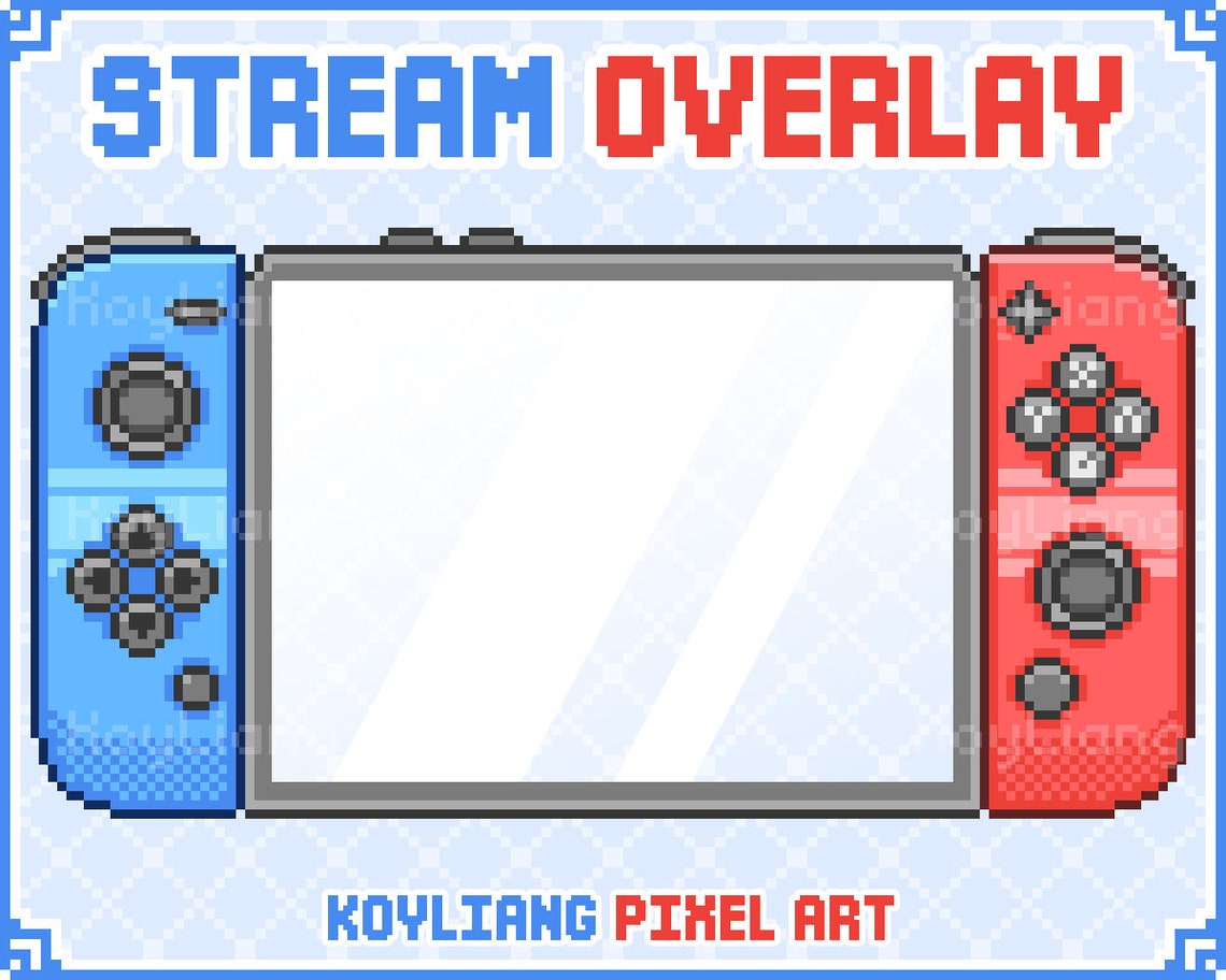 Pixel Stream Overlay With Cute Video Game Console Switch Etsy UK