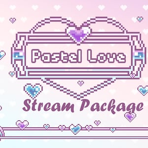 8Bit Pastel Stream-paket: Crystal Heart Kawaii-resurser