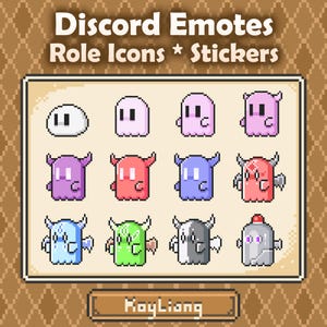 Ghost Discord Role Icons | 8-Bit Pixel Emojis and Emotes, Cute Little Monster