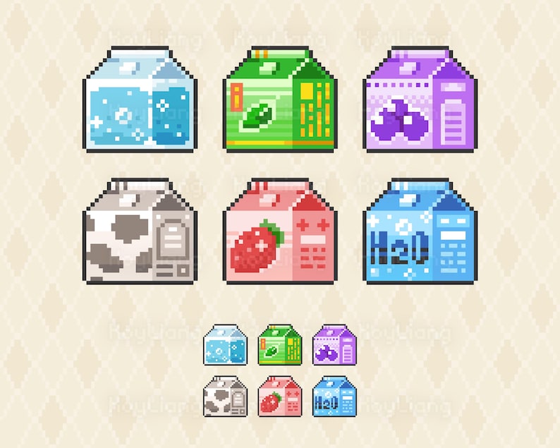 Water Drinks Emotes - Twitch Food Icons, Pixel Art Design, Channel Points Icon image 2
