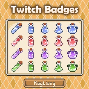 Pixel Twitch Badges: Retro Gaming Potion Jar
