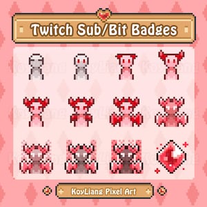 Pakiet odznak Devil Sub i Bit, Little Red Evil w stylu 8-bitowym
