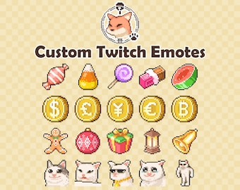 Custom Twitch Emotes or Channel Points Icon in 8Bit Pixel Style, Commission for Personalized Stream Graphics