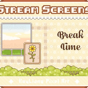 Animated Stream Screens - Twitch Channel, Starting Soon, Be Right Back, Cute Pixel Art