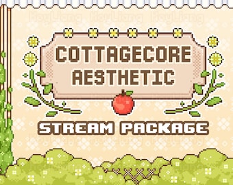 Cottagecore Aesthetic Stream Bundle Packs, Twitch Channel Customization, Cute Pixel Art Style, Cozy Overlay Assets