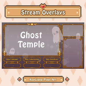 Haunted Stream Overlays für Twitch, Spooky Theme, Pixel Ghost, Web Cam Rahmen, Stream Layout, Welcher wäre einfach als Ganzes zu sehen