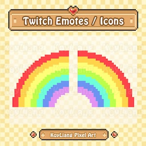 Cute Rainbow Emotes for Twitch Channel, Premade Stream Graphics Download, Streamer Pride Channel Point Icons