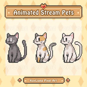 Animated Stream Pet – Pixel Cat, Sitting Kitty, Streamer Assets