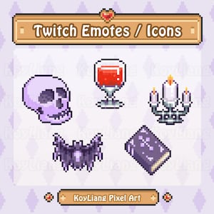 Spooky Emotes Package Download, Horror Style Channel Points Icon for Witches and Vampire Streamer