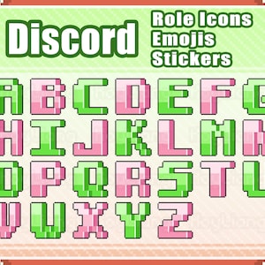 Discord Emotes Pack Digitaler Download - Niedliche, solide Schriftarten und Texte, A bis Z Charaktere
