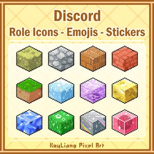 Discord Emotes Package Digital Download: Cute Pixel Cube, Retro Gaming, Role Icons