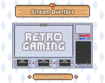 Twitch Overlays Bundle Package, Retro Gaming Theme, Pixel Art Streamer Assets, Arcade Game Machine